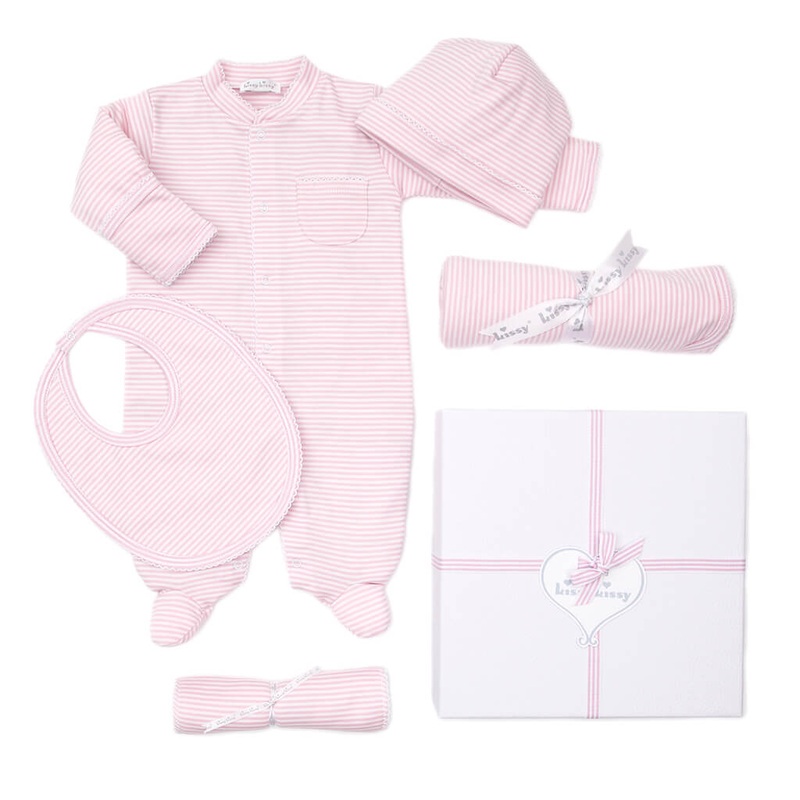 Kissy Kissy 5 Piece Gift Set Simple Stripes Pink
