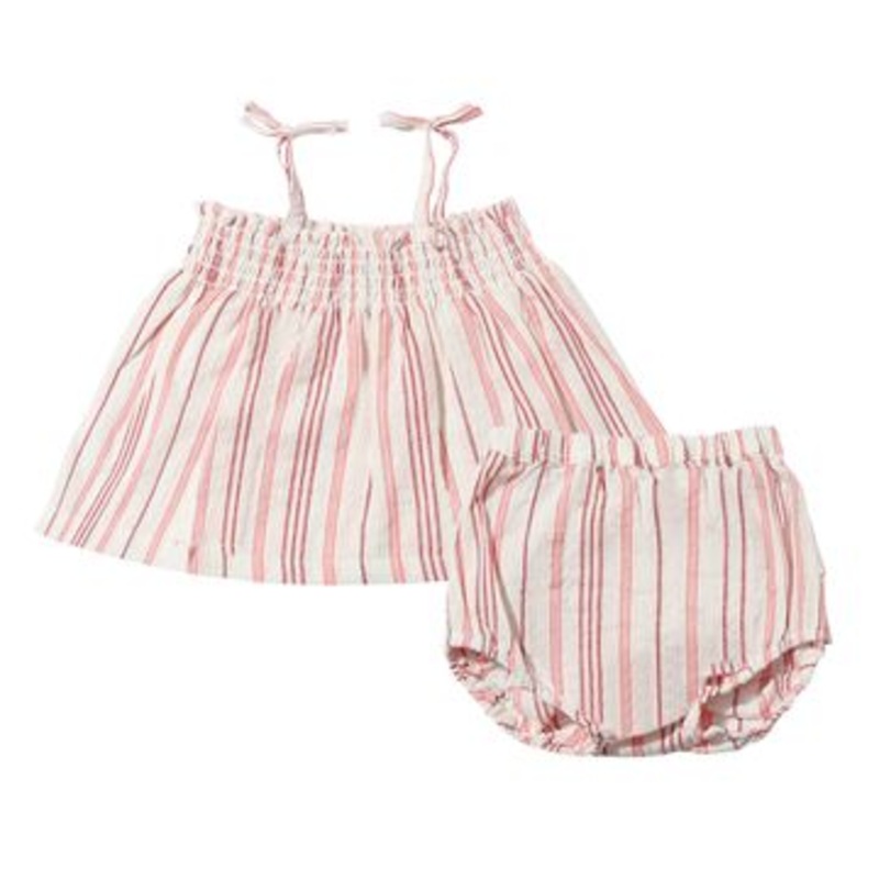Vignette Bianca Smocked Set | Red Stripe