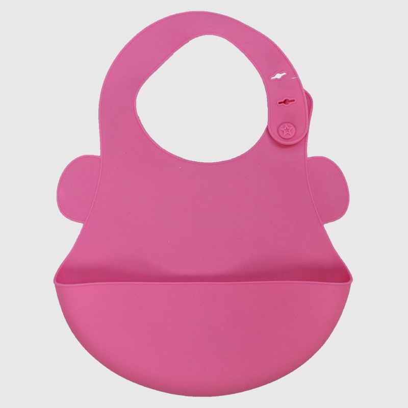 Fuchsia Silicone Bib