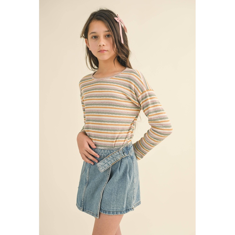 Heart And Arrow Crew Neck Stripe Top
