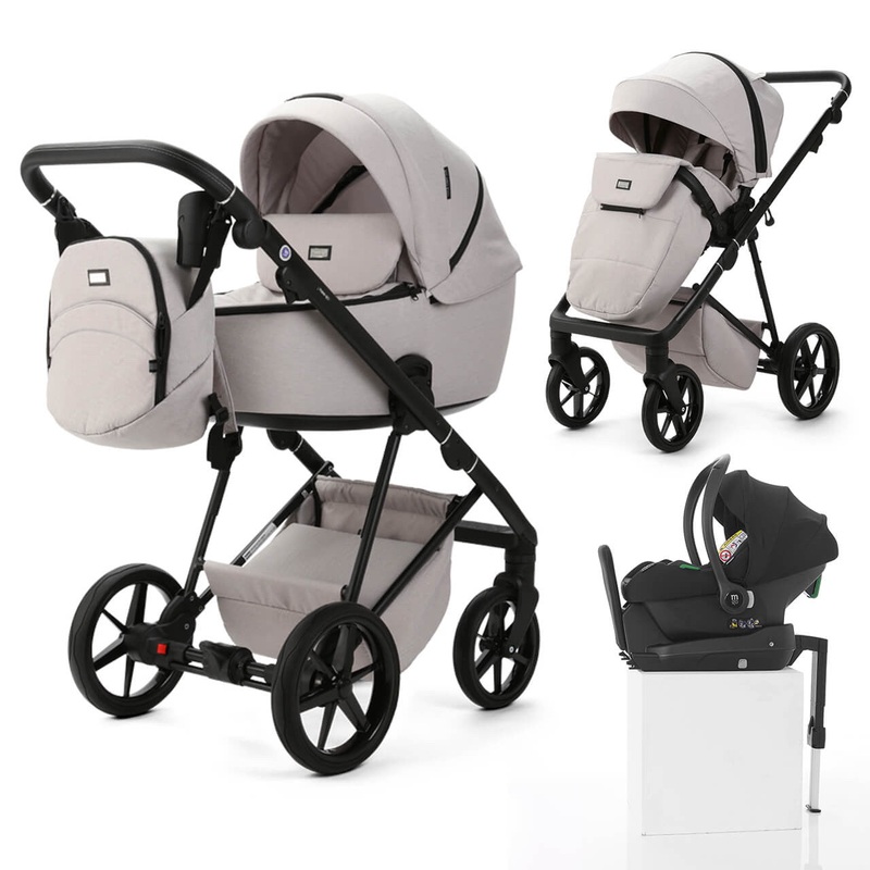 Mee-Go Milano Evo 3-in-1 Plus Base Travel System – Biscuit