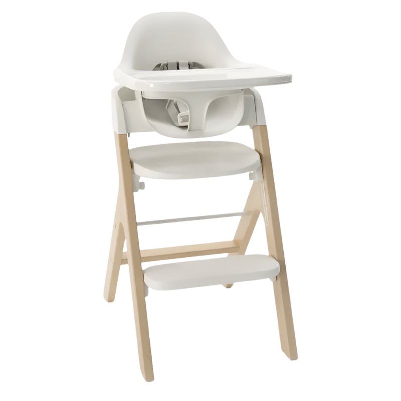 Mockingbird High Chair, 2.0, Natural Beech, White