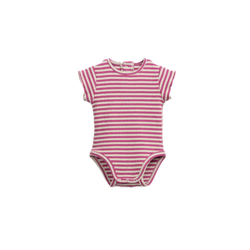 Play Up Organic Striped Knit Bodysuit – Watermelon