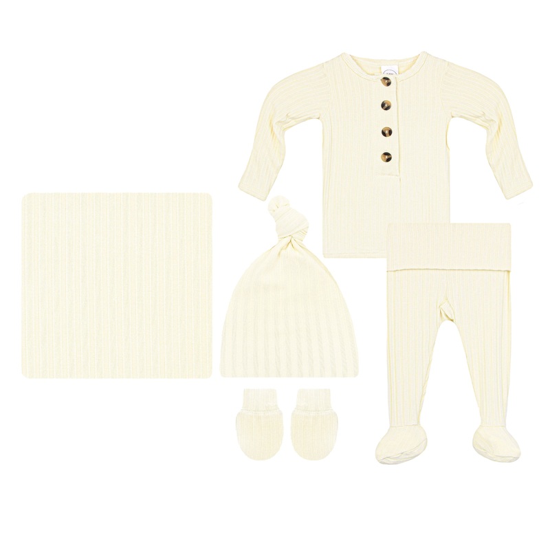 Quinn Ribbed Newborn Hat Bundle (Top + Bottom)
