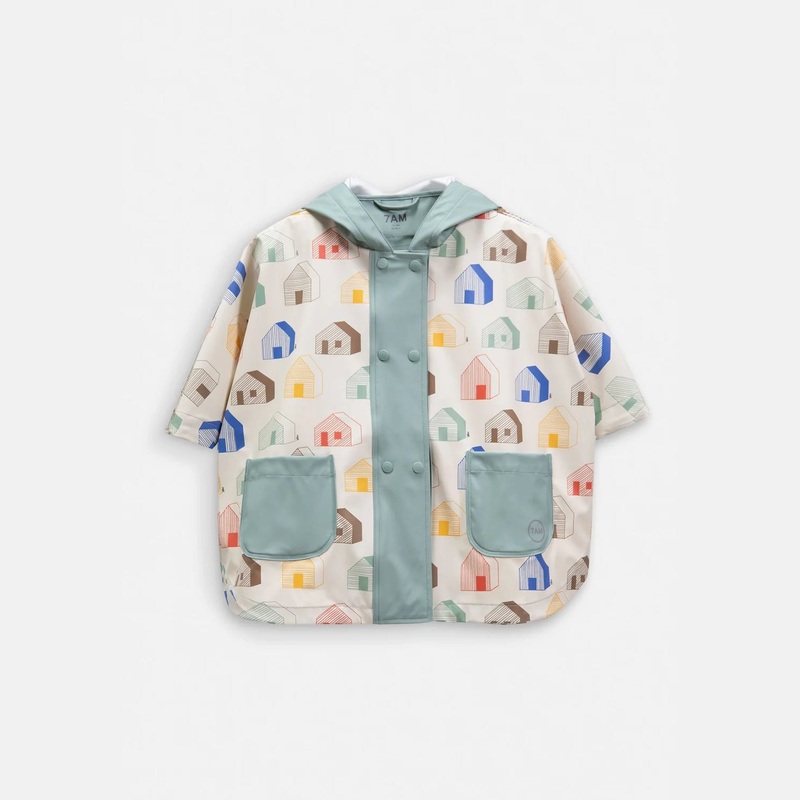 Rain Poncho – Rainy Houses Teal