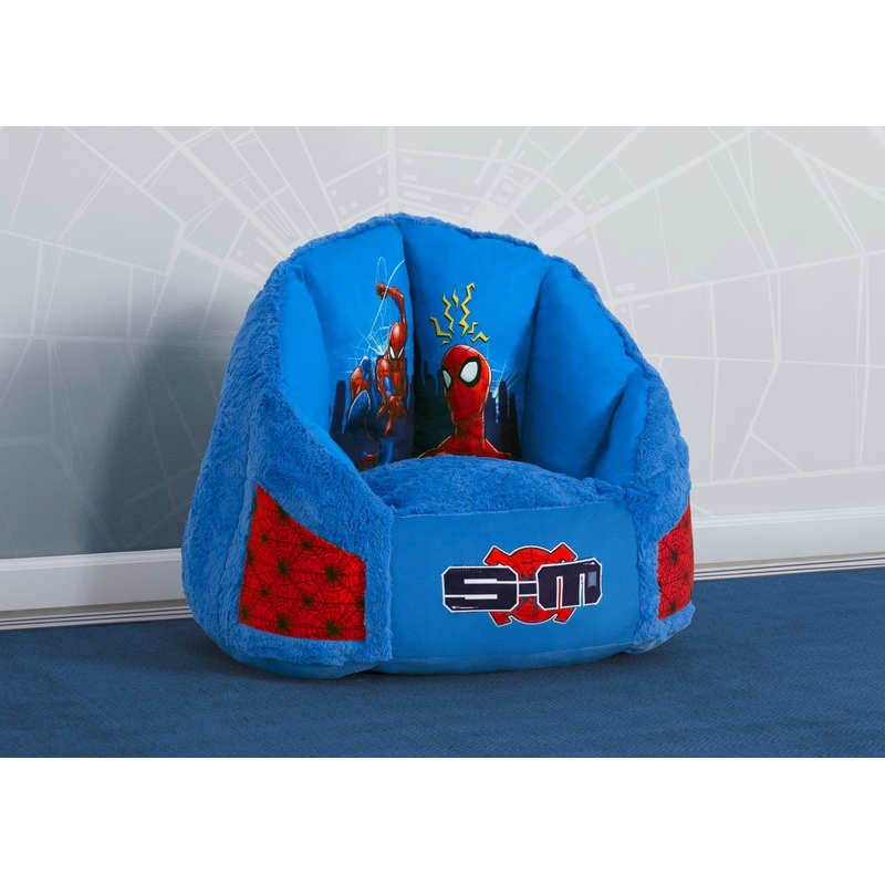 Spider-Man Cozee Fluffy Chair with Memory Foam Seat, Kid Size (For Kids Up To 10 Years Old)