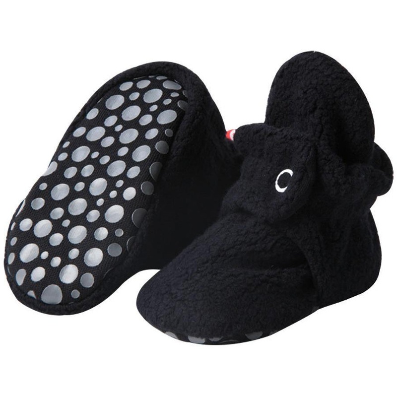 Zutano Cozie Fleece Gripper Baby Bootie – Black, 18m