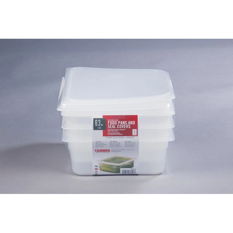 1/2 Size 4″ Deep Translucent Pan/Cover – Pack of 3