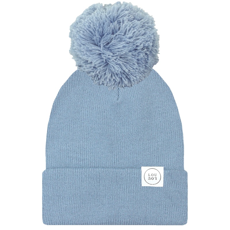 Beanie with Pom – Steel Blue