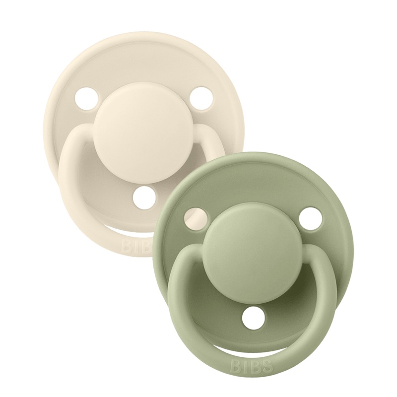 BIBS Pacifier De Lux 2 PACK Silicone Onesize Ivory/Sage
