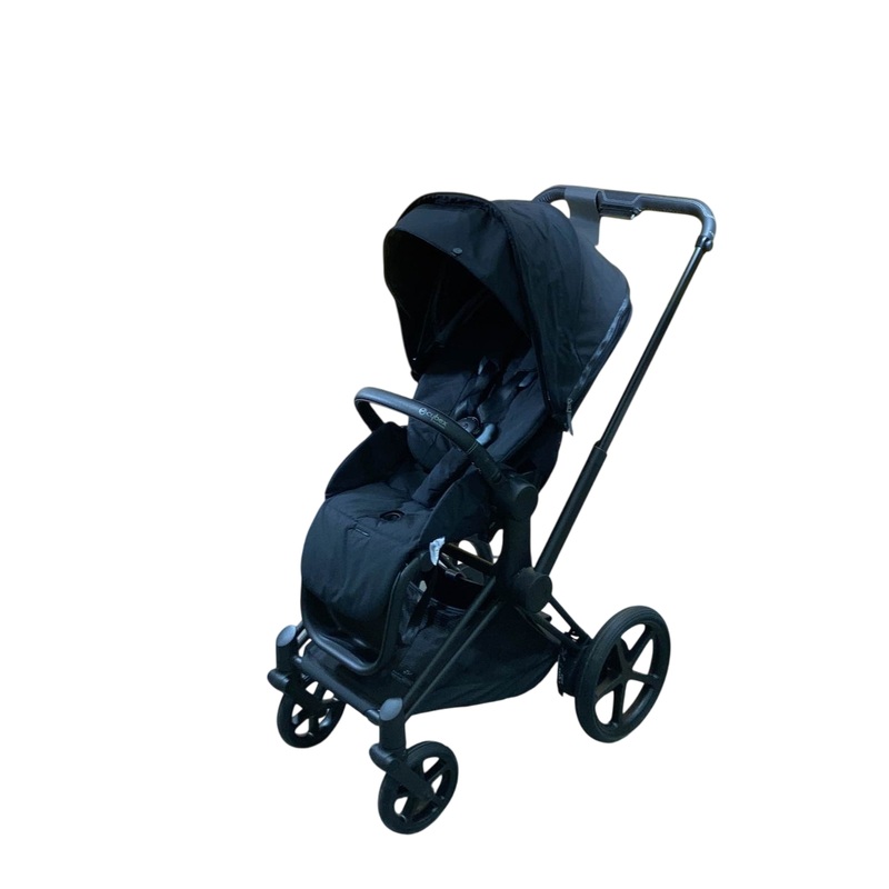 Cybex E-PRIAM Electric Stroller, 2023, Deep Black, Matte Black, with Battery