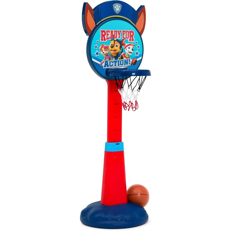 Delta Children PAW Patrol Plastic Basketball Set Includes Basketball Hoop, 1 Basketball and Ball Pump