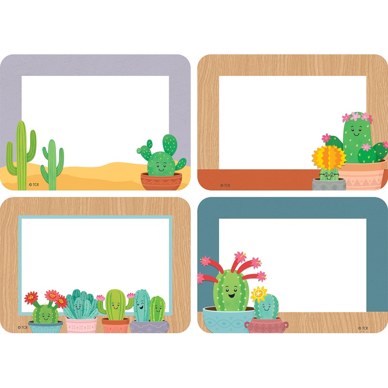 Happy Cactus Crew Name Tags/Labels – Multi-Pack