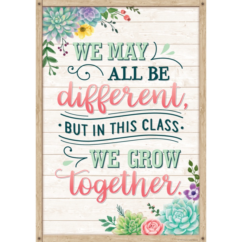 We May All Be Different, but in This Class We Grow Together Positive Poster(C)