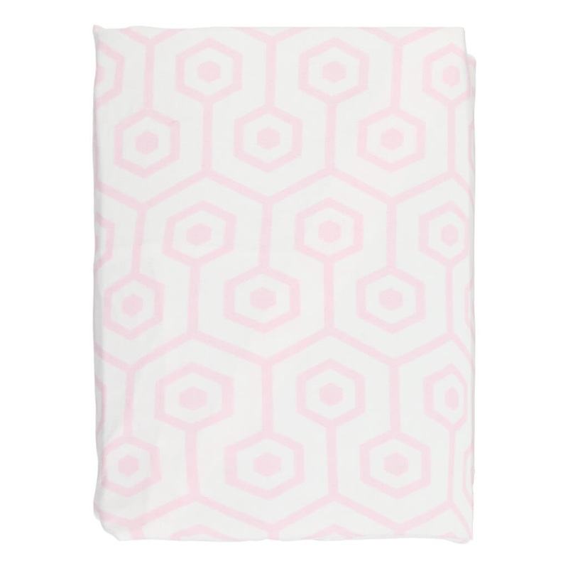 Crib Fitted Sheet Pink Hexagon