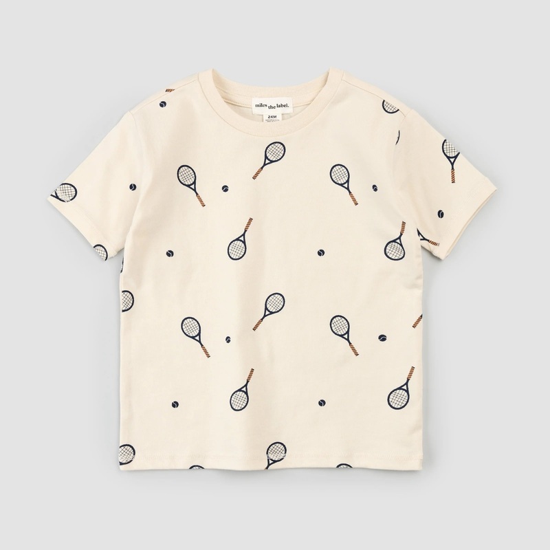 Racquet Print on Birch T-Shirt