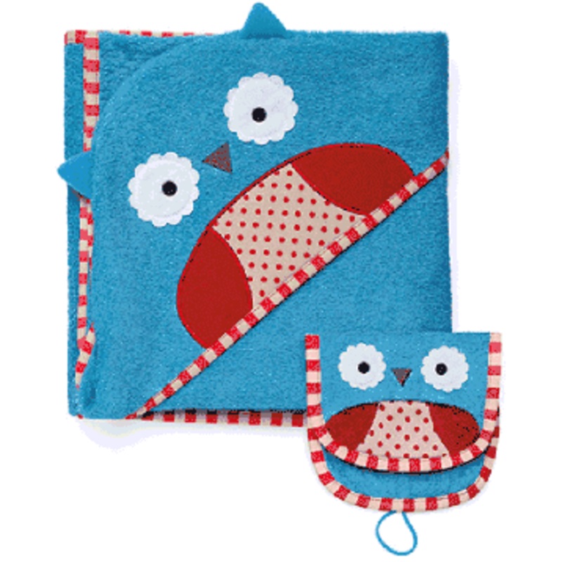 Skip Hop ZOO Hooded Towel & Mitt Set – Owl