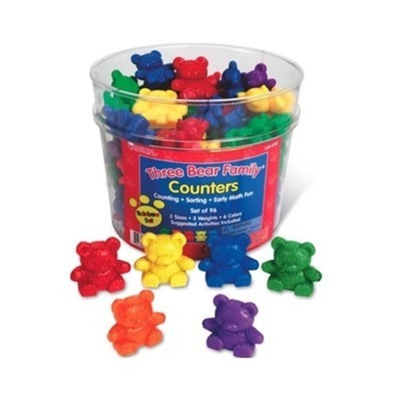 Three Bear Family Counters – Rainbow Set
