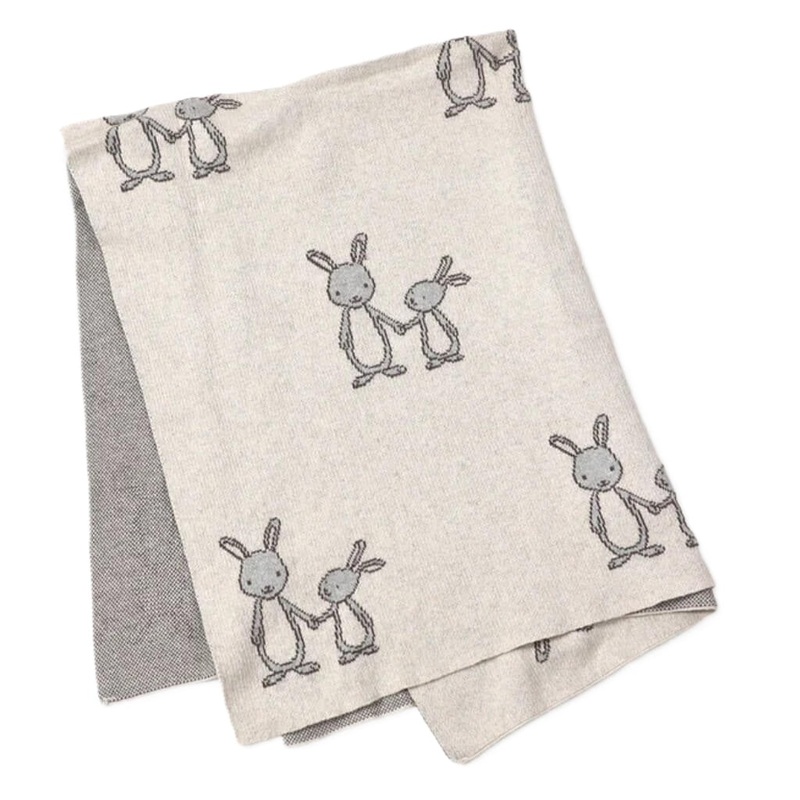 Jacquard Knit Blanket Bunny