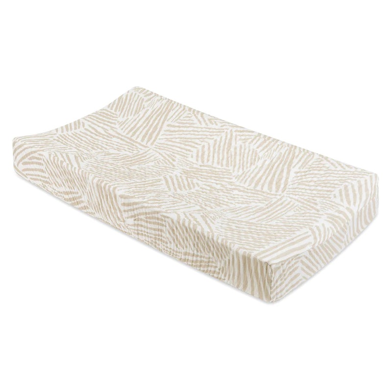 Muslin Changing Pad Cover – Oat stripe