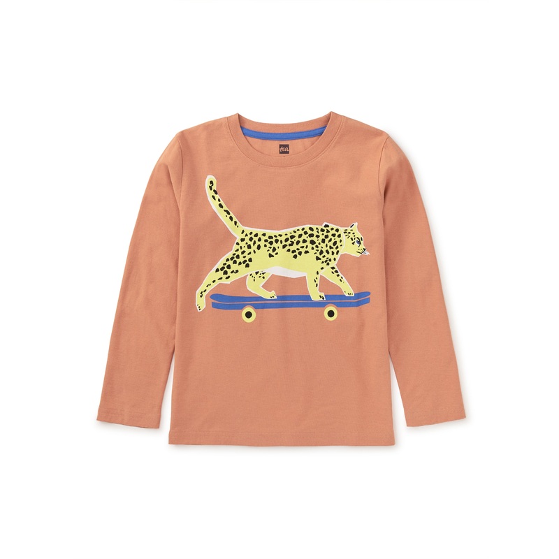 Tea Collection Fierce Skater Cat Tee – Raw Sienna