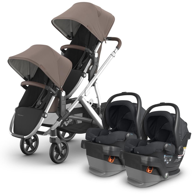 UPPAbaby Vista V3 Twin Stroller with RumbleSeat V3 + Mesa V2 Travel System Bundle – Theo / Jake