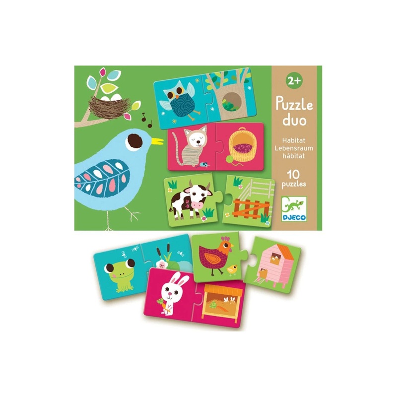 Djeco Duo Puzzles Habitat 10 Puzzles