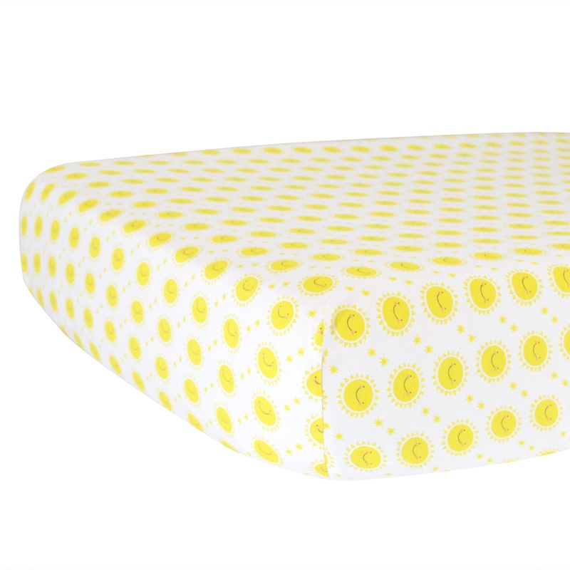 Hello Spud Organic Cotton Fitted Crib Sheet – Yellow Sunshine