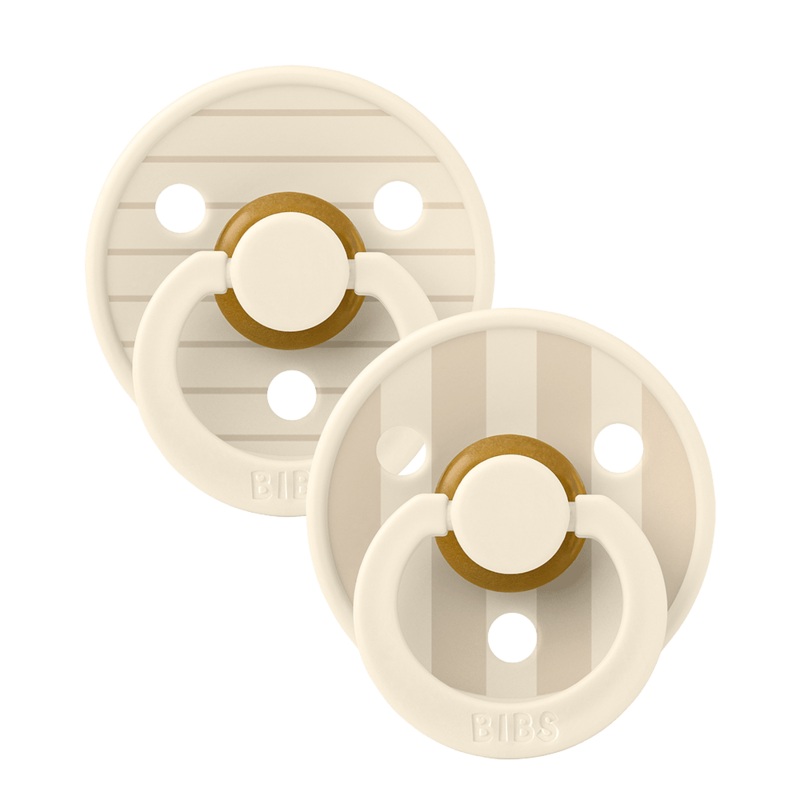 BIBS Baby Pacifier  2 Pack (Pin Latex, Size 1, Ivory/Vanilla Mix)