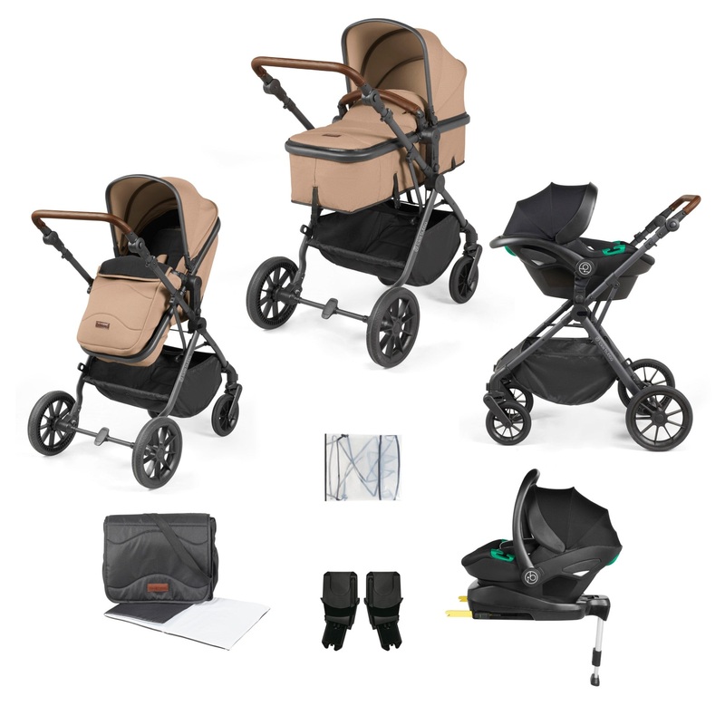 Ickle Bubba – Cosmo All in One i-Size Travel System with ISOFIX Base – Desert/Tan