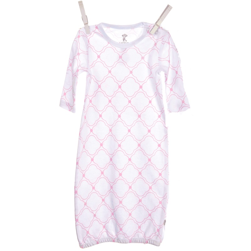 Little Giraffe Link Cotton Gown in Pink – 0 to 6 Months