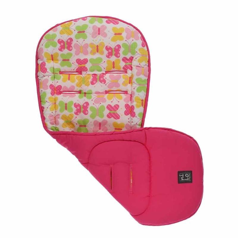 Long Stroller Mat Butterflies Pink