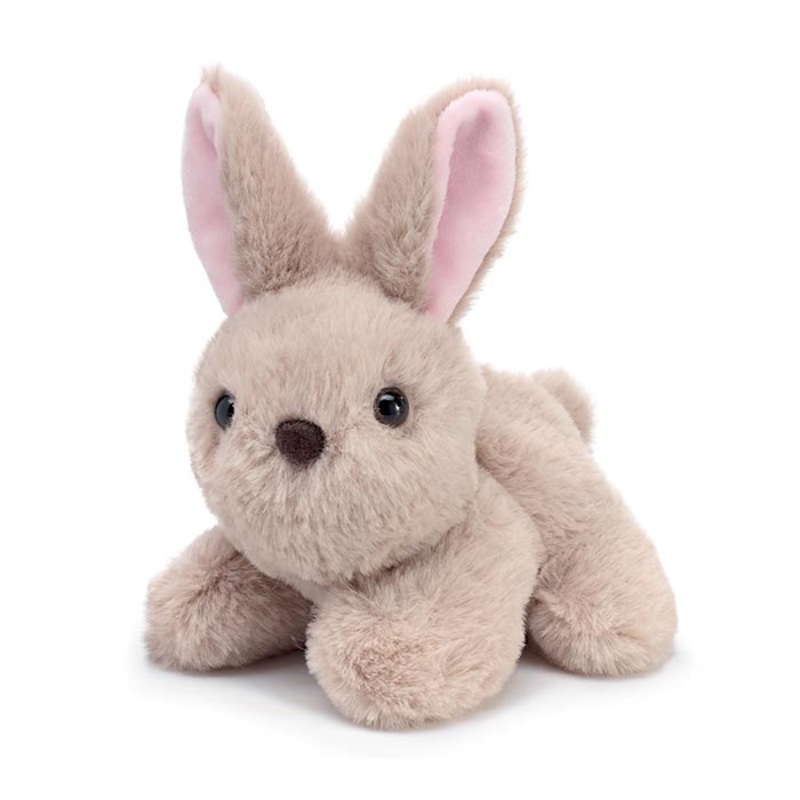 PLUSH LITTLE BEIGE BUNNY WITH PINK INSIDE OF EARS