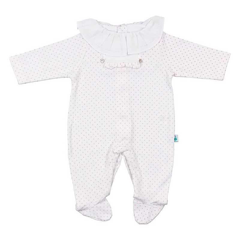 Polka Dot Cotton Onesie Pink