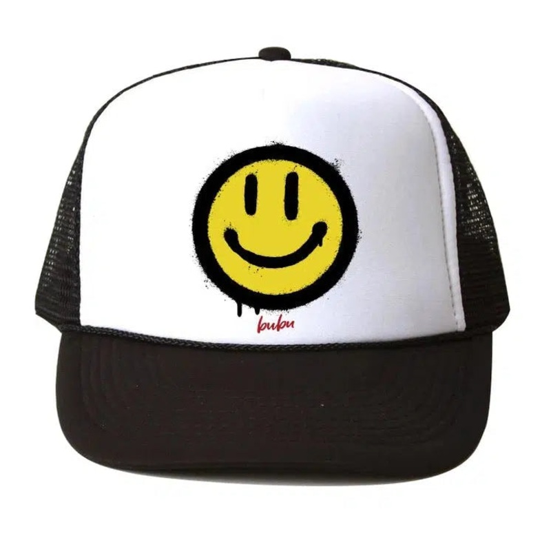 Bubu – Black + White Trucker Hat – All Smiles