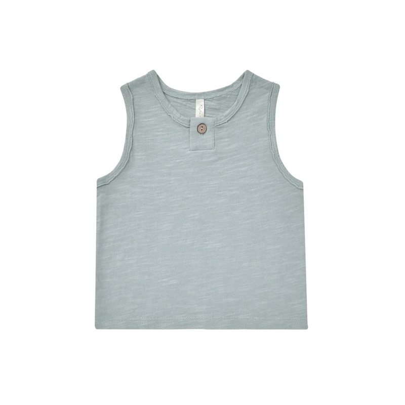 Jersey Button Tank – Blue