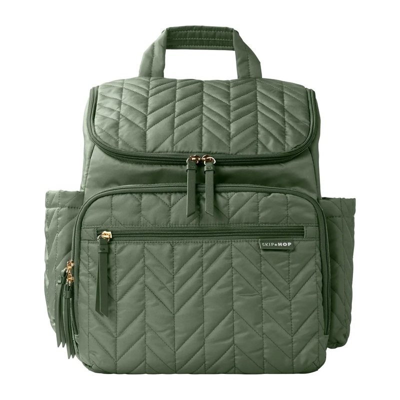 Skip Hop Forma Quilted Diaper Backpack, Sage