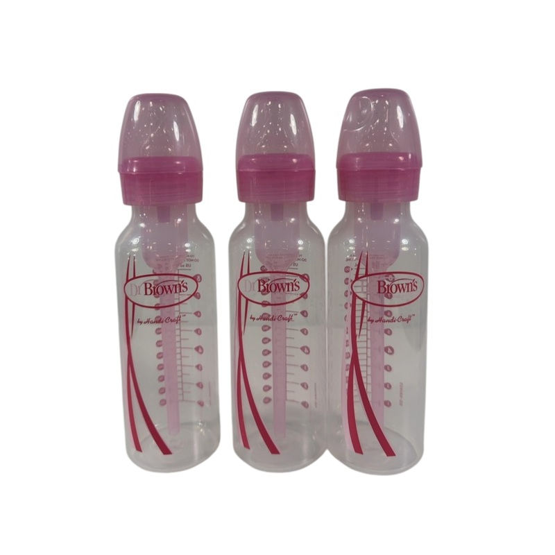 Dr. Brown’s Options Narrow Bottles, 3 Pack, Pink, 8 oz