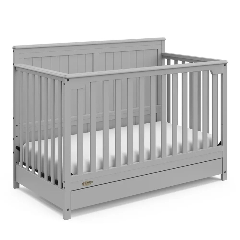 Hadley 5-in-1 Convertible Crib with Drawer – Pebble Gray