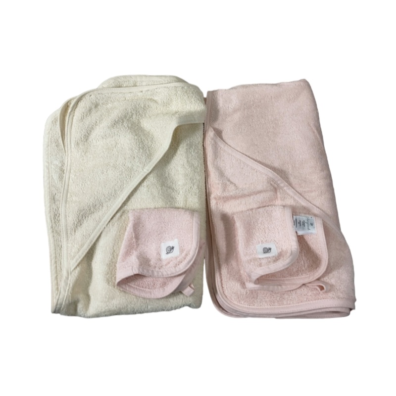 Tiny Kind Bath And Towel Spa Set, Cloud Pink/Antique White