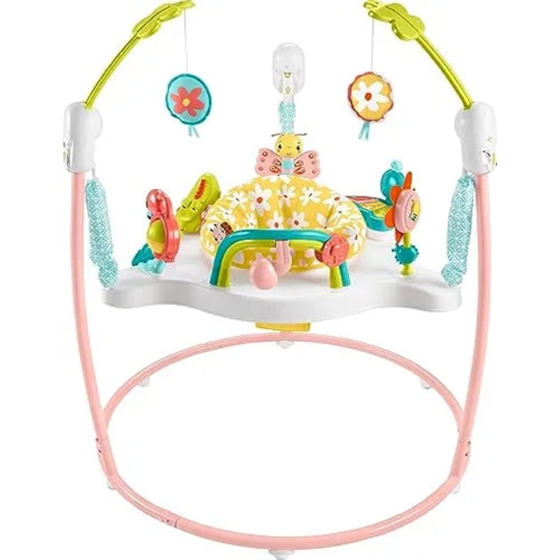 Baby Bouncer Activity Center Blooming Fun Jumperoo with Music Lights and Developmental Toys for Infants