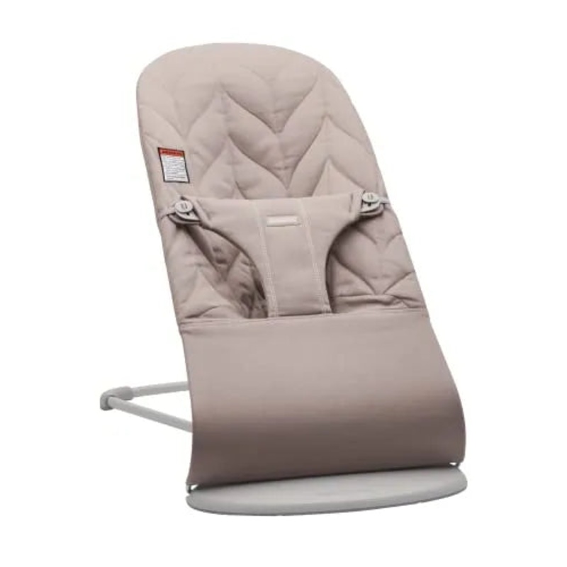 BabyBjorn Bouncer Bliss, Light Gray Frame, Cotton Petal Quilt, Sand Gray