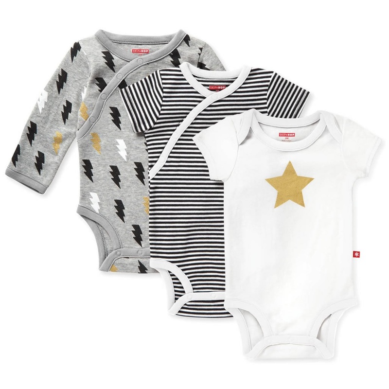 Skip Hop Star-Struck Bodysuit, 3-Pack – Grey (6 Months)
