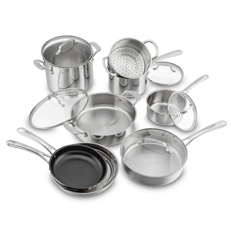 13pc Classic Stainless Steel Cookware Set (See Description)