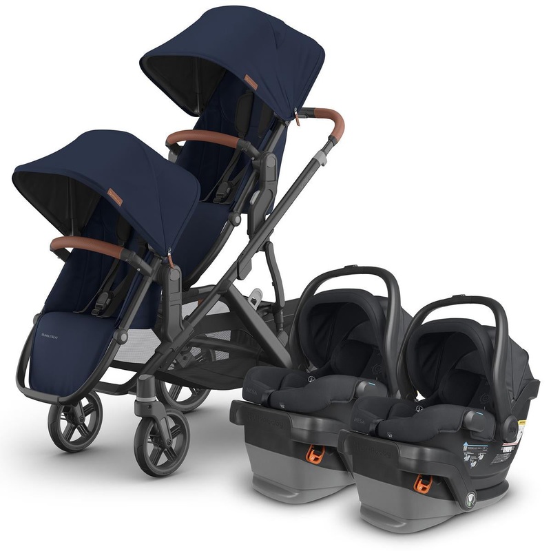 UPPAbaby Vista V3 Twin Stroller with RumbleSeat V3 + Mesa V2 Travel System Bundle – Noa / Jake
