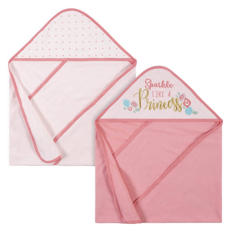 2-Pack Baby Girls Princess Hooded Towels