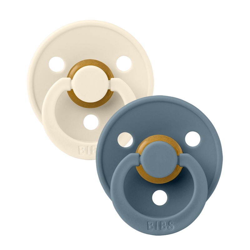 BIBS Color Baby Pacifier 2 Pack Latex Size 1 Ivory/Petrol