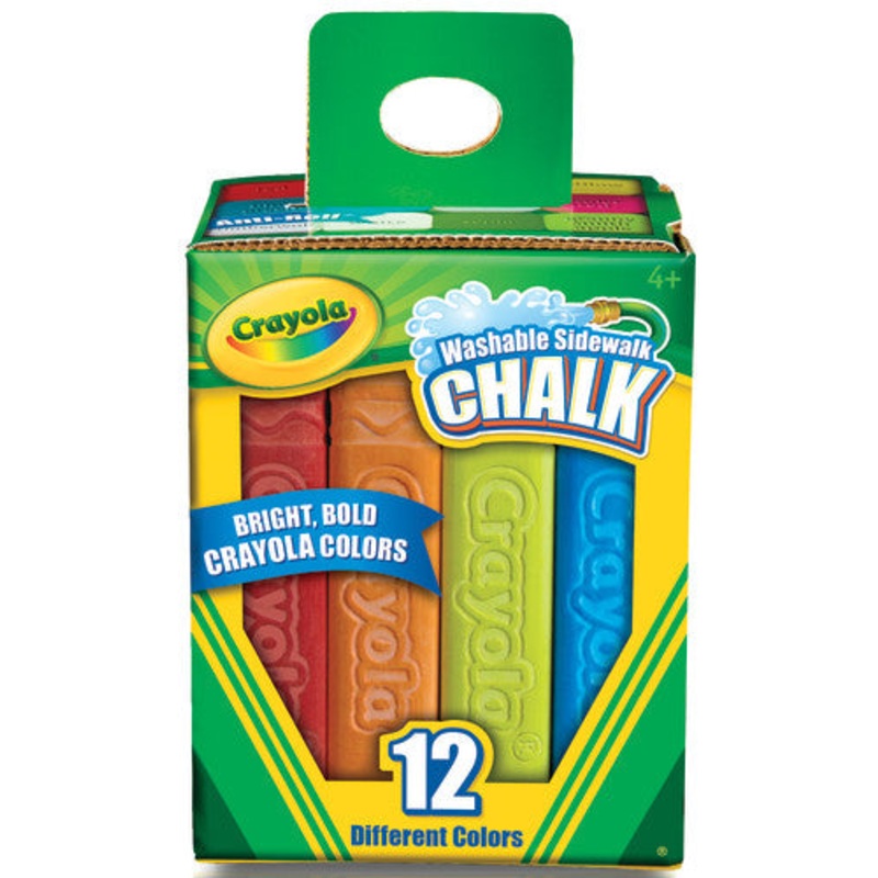 Crayola Washable Sidewalk Chalk, 12 Colored Chalk Sticks
