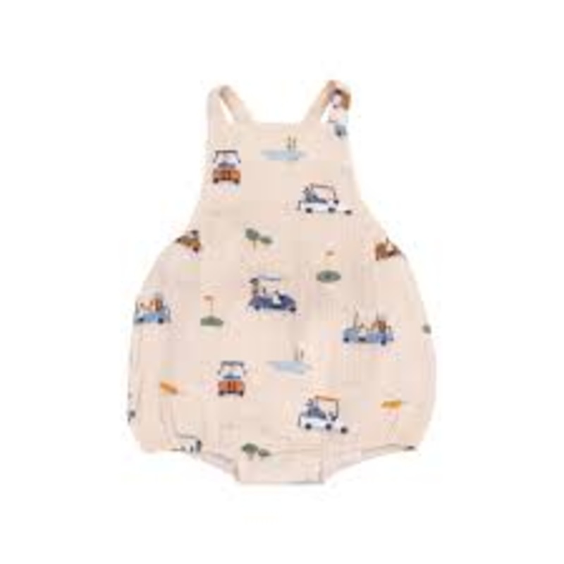 Golf Cart Cuties Sunsuit Oatmeal