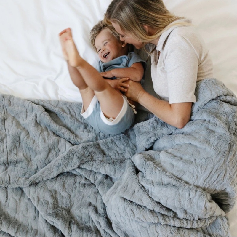 Gray Patterned Throw Blanket – Extra Large